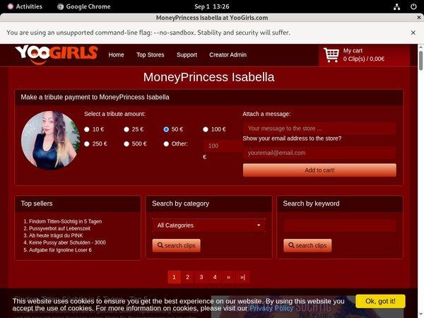 Moneyprincess Isabell Free Trial Account